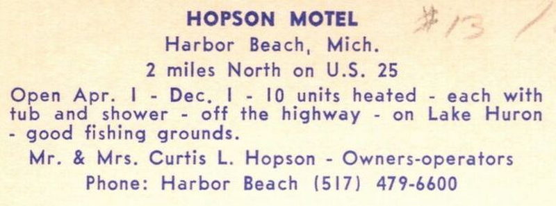 Hooks Waterfront Resort (Train Station Motel, Hopson Motel) - Vintage Motel (newer photo)